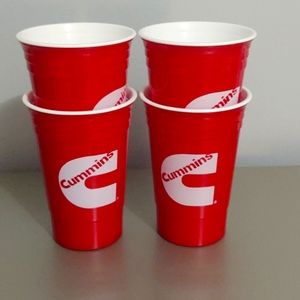 Four Reusable Cummins Branded Party Cups